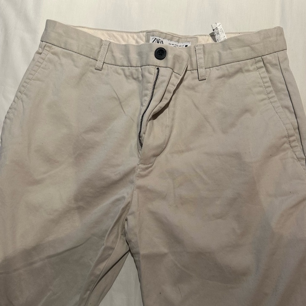 Zara Men's Beige Chino Trousers